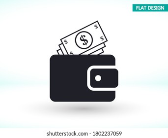 Purse vector icon , lorem ipsum Flat design