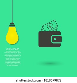 Icono del vector de la cartera , lorem ipsum Diseño plano