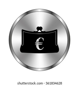 Purse - vector icon;  metal button