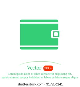 Purse vector icon. Wallet symbol.