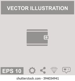Purse vector icon. Wallet symbol.