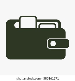 Purse vector icon. Wallet symbol.