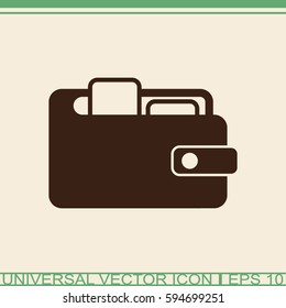 Purse vector icon. Wallet symbol.