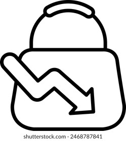 Purse Vector Line Icon Design