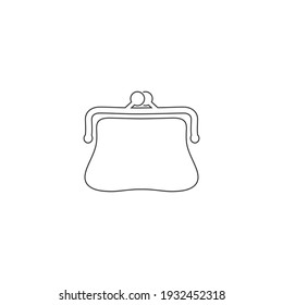 Purse vector line icon illustration sign