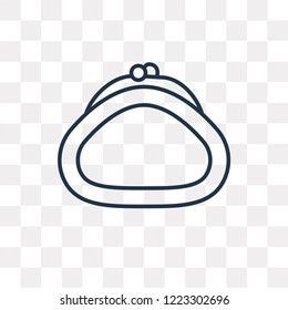Purse vector outline icon isolated on transparent background, high quality linear Purse can be used web and mobile