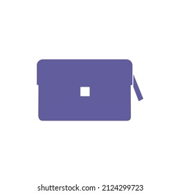 Purse in very peri. Vector icon isolated on white background.