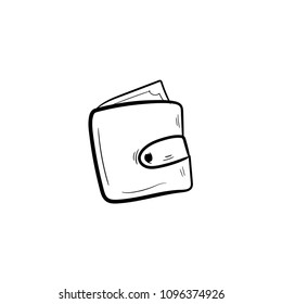 purse wallet doodle icon vector 