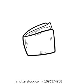 purse wallet doodle icon vector 