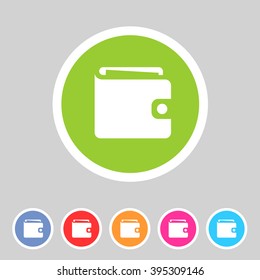 Purse wallet icon flat web sign symbol logo label