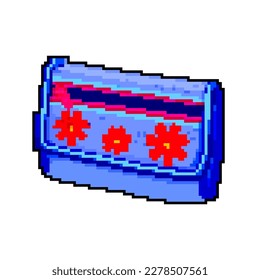 purse wallet money game pixel art retro vector. bit cash purse wallet money video arcade. old vintage illustration