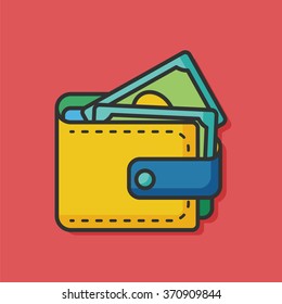 purse wallet vector icon