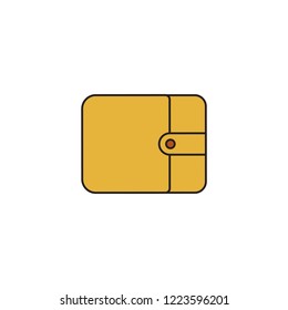 a purse or wallet vector icon,  graphic symbol isolated on white; vector illustration