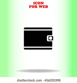Purse web icon. Black illustration on white background