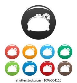 Purse woman icon. Simple illustration of purse woman vector icons set color isolated on white