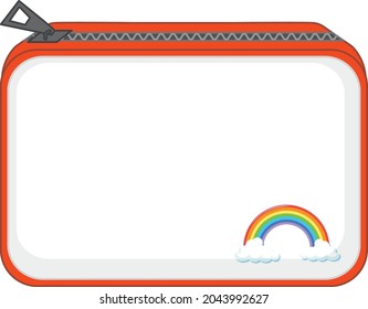 Un monedero con cremallera y ilustración de patrón arco iris