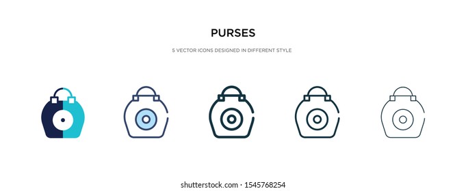 purses icon in different style vector illustration. two colored and black purses vector icons designed in filled, outline, line and stroke style can be used for web, mobile, ui