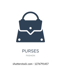 purses icon vector on white background, purses trendy filled icons from Fashion collection, purses vector illustration