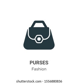 Purses vector icon on white background. Flat vector purses icon symbol sign from modern fashion collection for mobile concept and web apps design.