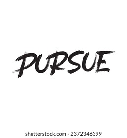pursue text on white background.