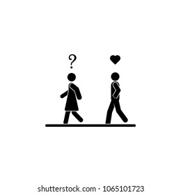 pursue your beloved icon. Element of couples in love illustration. Premium quality graphic design icon. Signs and symbols collection icon for websites, web design, mobile app on white background