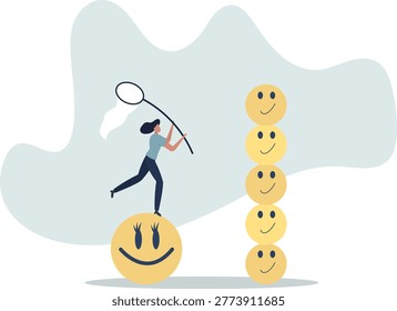 Pursuit of happiness, finding true life success, positive thinking or optimistic, feeling bless, humor or joyful concept.person's life situation and his activities.