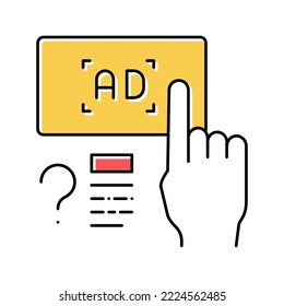 push advertisement color icon vector. push advertisement sign. isolated symbol illustration