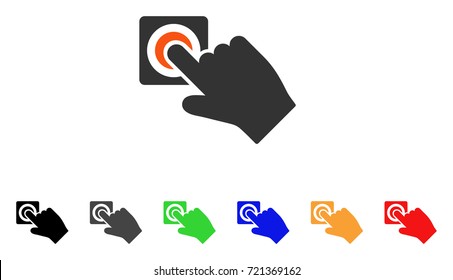 Push Alarm Button icon. Vector illustration style is a flat iconic push alarm button symbol with black, grey, green, blue, red, orange color additional versions.