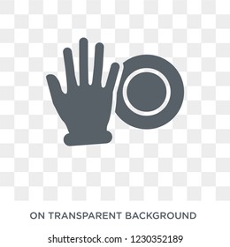 Push all fingers to expand icon. Trendy flat vector Push all fingers to expand icon on transparent background from Hands and guestures collection. 