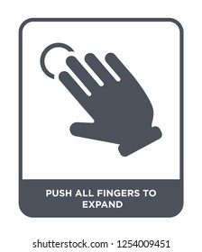 push all fingers to expand icon vector on white background, push all fingers to expand trendy filled icons from Hands and guestures collection, push all fingers to expand simple element illustration