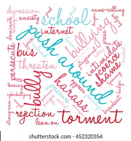 Push Around word cloud on a white background. 