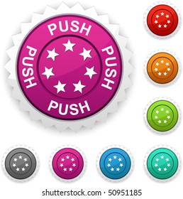  Push award button. Vector.