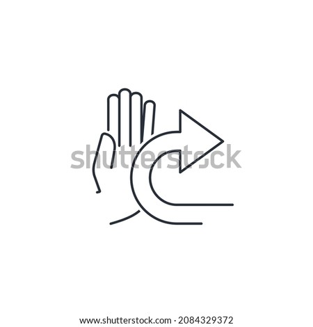 Push back away. Redirect. Vector linear icon isolated on white background.