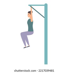 Push up bar icon cartoon vector. Street workout. Training sport