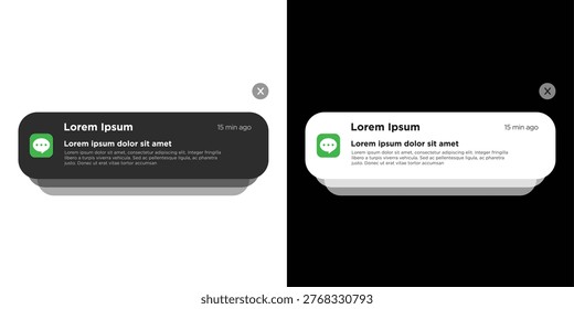 Push bar notifications icons. Message bar bubble icons