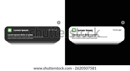 Push bar notifications icons. Message bar bubble icons