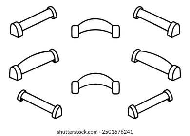 Push Up Bars Line Art Illustration Concepts Ideas Inspiration