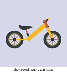 Push Bike Cartoon Flat Vector Illustration