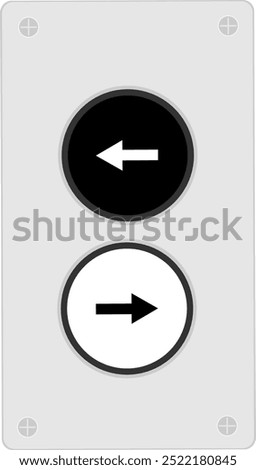 Push Botton Switch  2 Station-XAL-B213 Control box  electrical control box
black button white arrow Move to the left.
white button black arrow Use to move to the right.