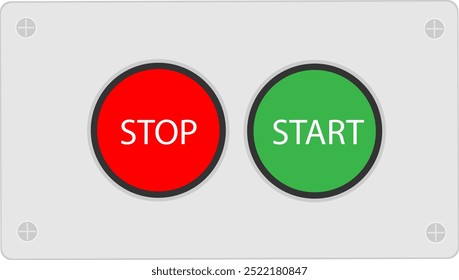 Push Botton Switch  START -STOP  Machine control buttons 
The red STOP button is used to stop or turn off the machine. 
The green START button is used to turn on the machine. or start using