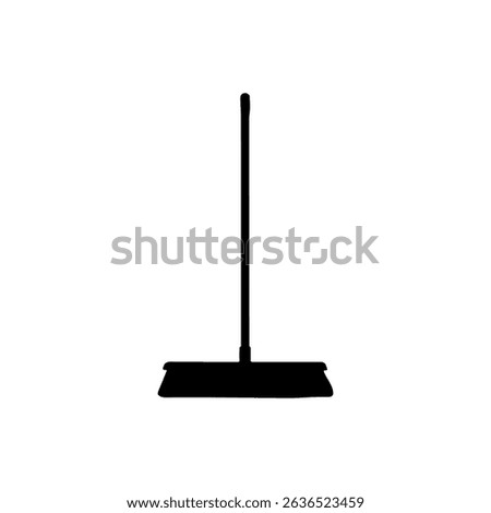 Push broom silhouette icon vector flat design.