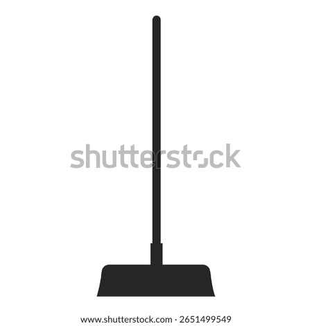 Push broom for yard work work as a silhouette vector icon