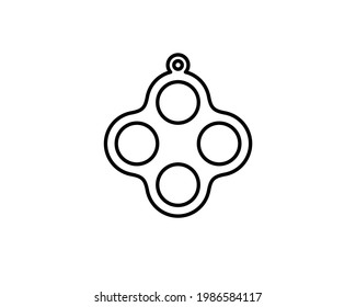 Push Bubble Outline Fidget Toy Sensory Toy Bubble Popper Pop It Toy for Anxiety Adults, Kids and Autism Stress Reliever flat vector design.