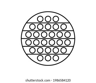Push Bubble Outline Fidget Toy Sensory Toy Bubble Popper Pop It Toy for Anxiety Adults, Kids and Autism Stress Reliever flat vector design.