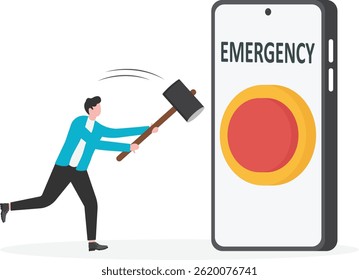 Push button call for emergency help

