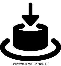 Push button with down arrow direction layout