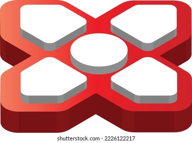 push button for games illustration in 3D isometric style isolated on background