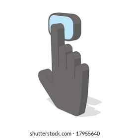 push the button (gray & blue object series)