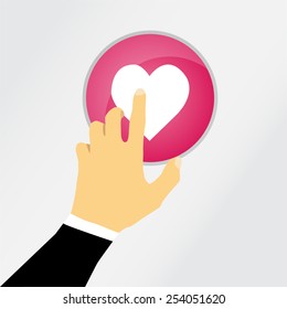 Push button heart button.