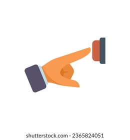 Push button icon flat vector. Business person. Digital share isolated